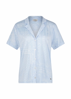 Shirt Paisley met knopen BLAUW