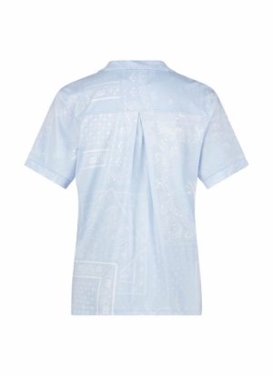 Shirt Paisley met knopen BLAUW