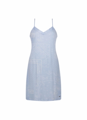 Nachthemd Paisley spaghettiban BLAUW