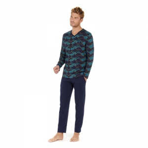 Pyjama lang Lino BLAUW