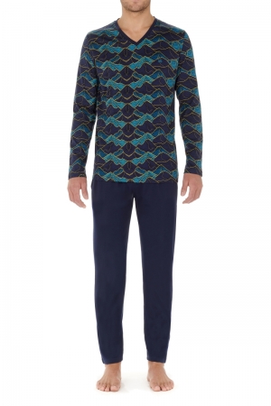 Pyjama lang Lino BLAUW