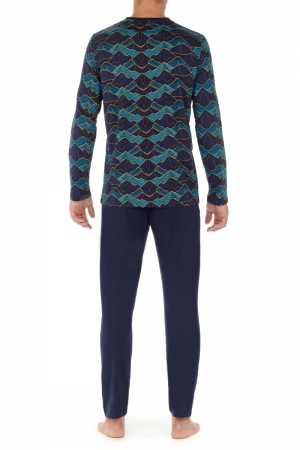Pyjama lang Lino BLAUW