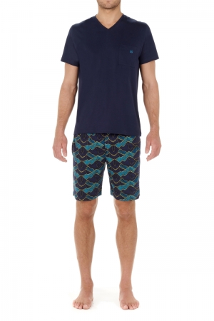 Pyjama kort Lino BLAUW