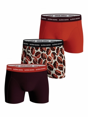 Cotton Stretch Boxershort 3P BORDEAUX