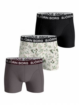 Cotton Stretch Boxershort 3P ZWART