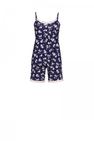 Pyjama met short gebloemd BLAUW