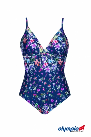 Badpak gebloemd BLAUW