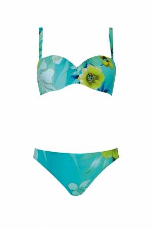 Sunflair bikini flowers TURQUOISE