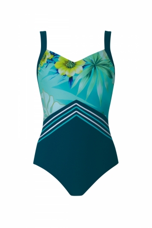 Badpak flowers shapewear TURQUOISE
