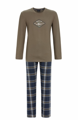 Pyjama met geruite broek inter BLAUW