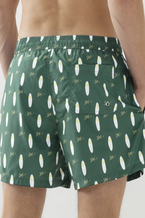 Zwemshort Surfboards OLIJFGROEN