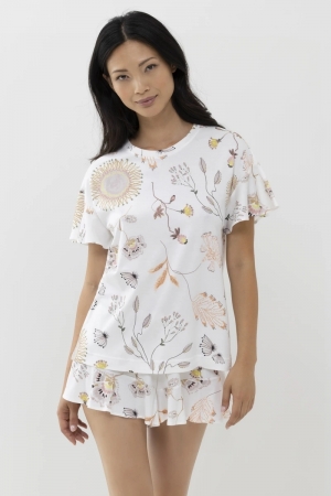Pearl shirt met korte mouw WIT