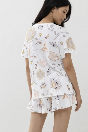 Pearl shirt met korte mouw WIT