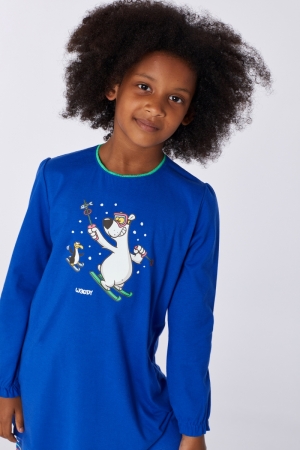 Meisjes pyjama Yorik Ijsbeer BLAUW