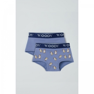 Woody meisjes short, duo pak BLAUW