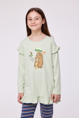 Meisjespyjama Mammoet PASTELGROEN