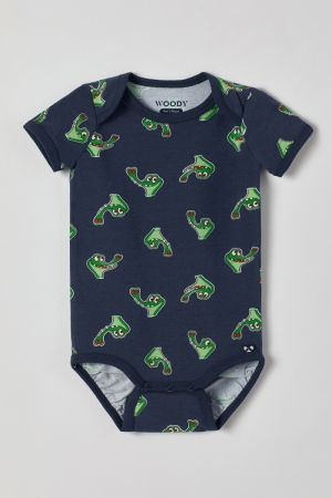 Body blauw krokodil print BLAUW