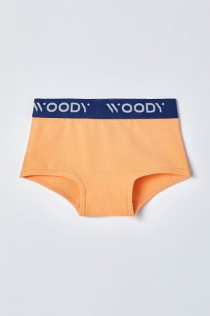 Woody meisjes short gestreept ORANJE