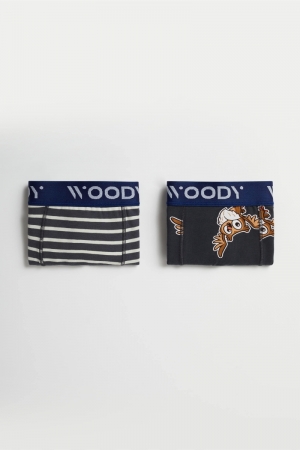 Woody jongens short, duo pak BLAUW