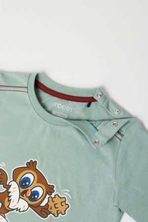 Babypyjama Walt Wijze Uil OLIJFGROEN