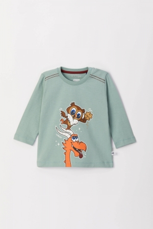 Babypyjama Walt Wijze Uil OLIJFGROEN