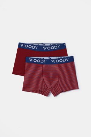 Woody jongens short, duo pak BORDEAUX