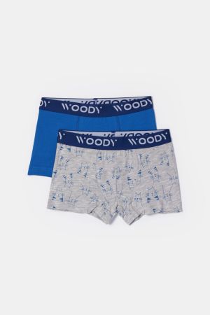 Woody jongens short, duo pak BLAUW