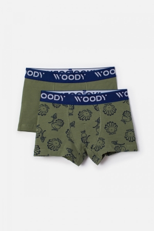 Woody jongens short, duo pak KAKI
