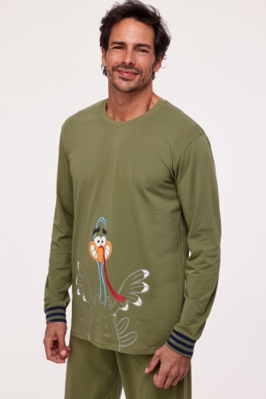 Pyjama Gudrun Kalkoen OLIJFGROEN