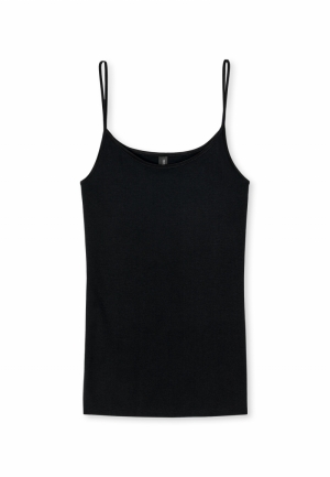Luxury top spaghetti ZWART