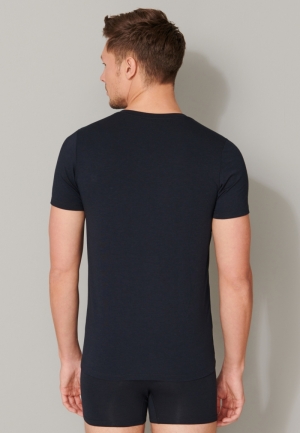 Long Life Soft V-hals BLUEBLACK