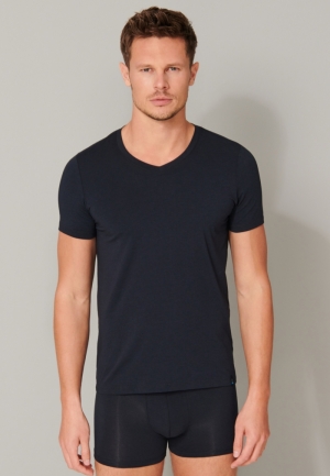 Long Life Soft V-hals BLUEBLACK