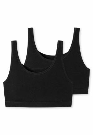 Bustier in organic cotton 2-p ZWART