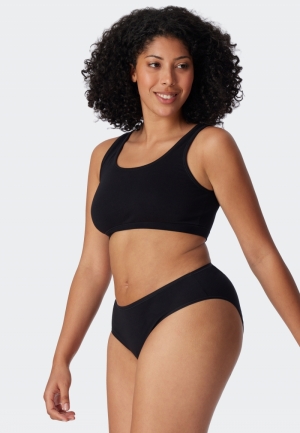 Bustier in organic cotton 2-p ZWART