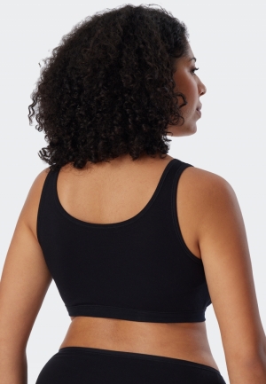 Bustier in organic cotton 2-p ZWART