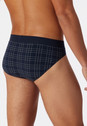 Slip fijne interlock met patro DONKERBLAUW