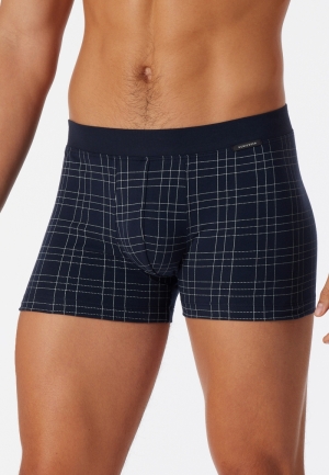 Short fijne interlock met patr DONKERBLAUW