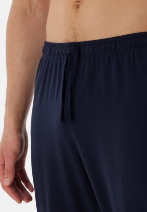 Pyjama met V-hals biologisch k DONKERBLAUW