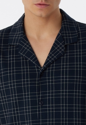 Pyjama met knoopsluiting inter DONKERBLAUW