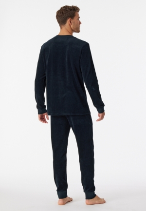 Pyjama lang velours Warming Ni BLAUW
