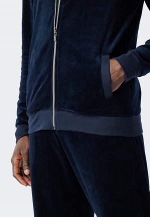 Vrijetijdspak velour BLAUW