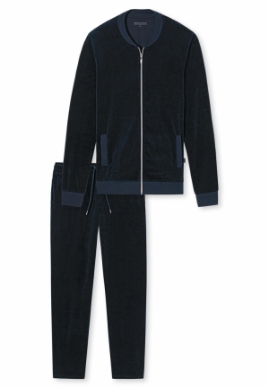Vrijetijdspak velour BLAUW