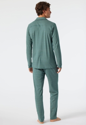 Herenpyjama met doorknoopshirt GROEN