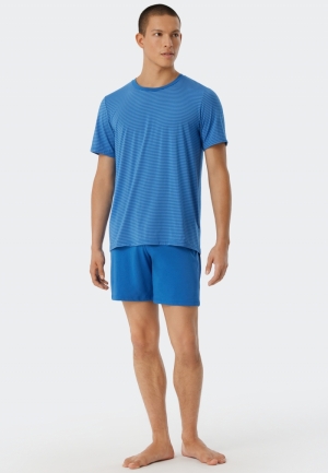 Pyjama kort ronde hals, Long L BLAUW