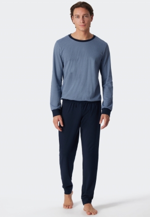 Pyjama lang grafische print BLAUW