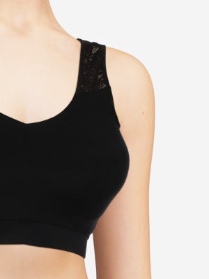 Soft Stretch Lounge Bra ZWART