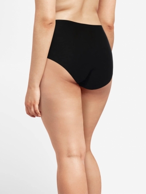 Soft Stretch High Waist Briefs ZWART