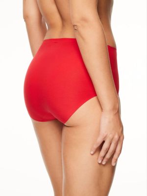 Soft stretch high waist briefs POPPY RED