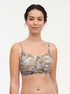 Soft Stretch Padded Bralette CAMO PRINT