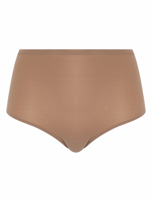 Soft stretch high waist briefs TERRACOTTA